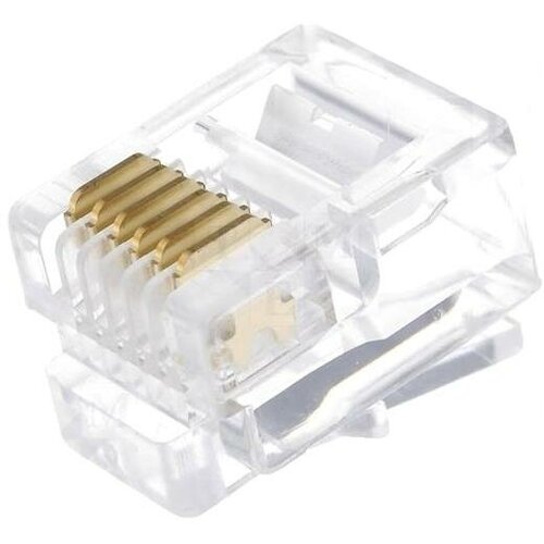 PLUG-6P6C-P-C2 Коннектор телефонный RJ-12 6P6C для розетки 100 шт в упак Hyperline 36823₽