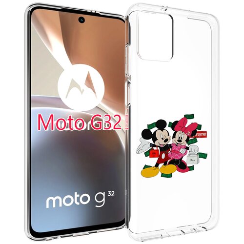 Чехол MyPads модные-микки-маус детский для Motorola Moto G32 задняя-панель-накладка-бампер