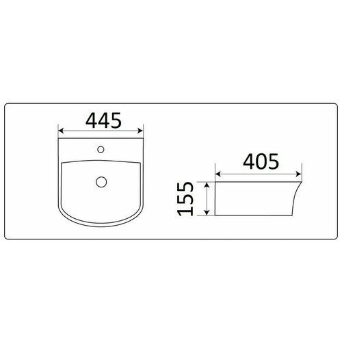 Раковина CeramaLux N 78369A 45 см подвесная раковина подвесная ceramalux n 500fbw 49х47х41 см черный глянцевый