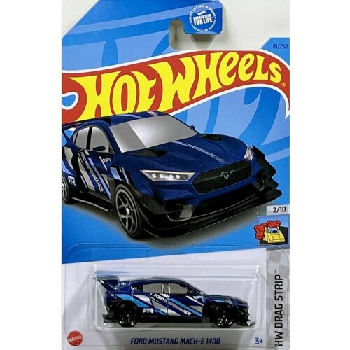  Машинка Hot Wheels коллекционная (оригинал) FORD MUSTANG MACH-E 1400 темно синий HKH29