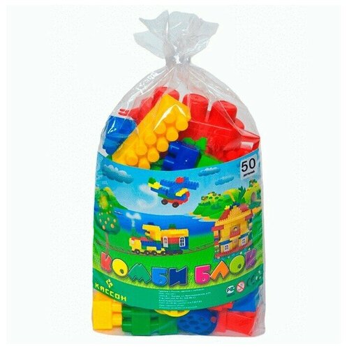 Пластмассовый конструктор Комби блок 50 деталей