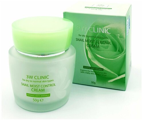 Восстанавливающий крем для лица с улиточным муцином 3W CLINIC Snail Moist Control Cream, 50 г