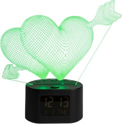 3D ночник детский для сна/часы электронные настольные с будильником "Bonne Nuit" тематический: "Часы"