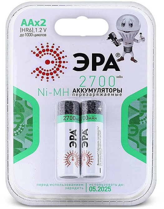 Аккумуляторы ЭРА HR6-2BL AA 2700mAh