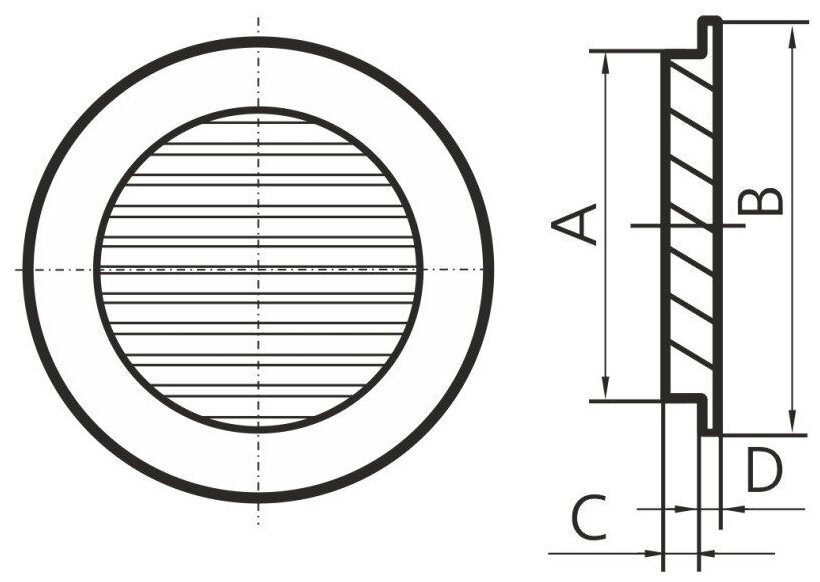 16РКМ Наружная вентиляционная решетка с фланцем Ø160 (круглая) ERA - фото №13