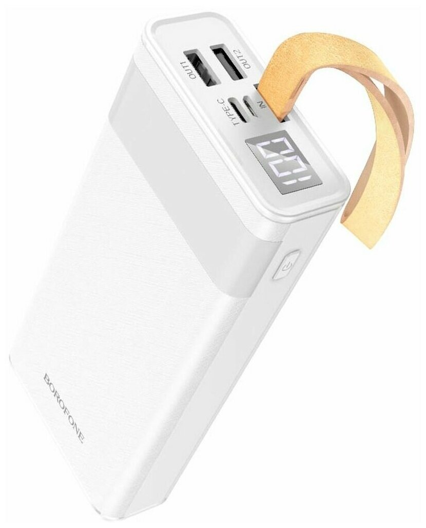 Аккумулятор Borofone BJ18 Coolmy digital display внешний Power bank 2A 20000mAh с фонариком белый