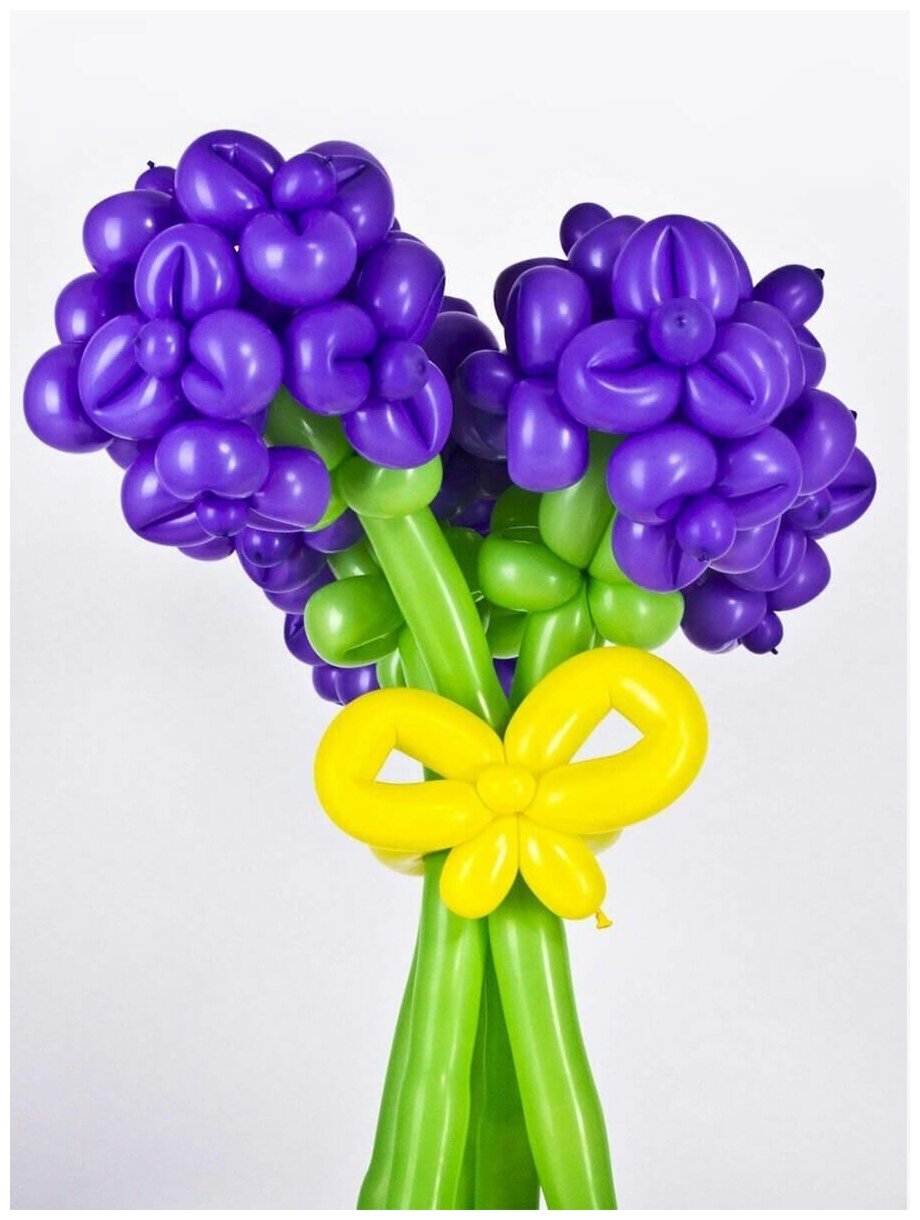 Цветы из воздушных шаров - Фиолетовые гортензии 9шт
