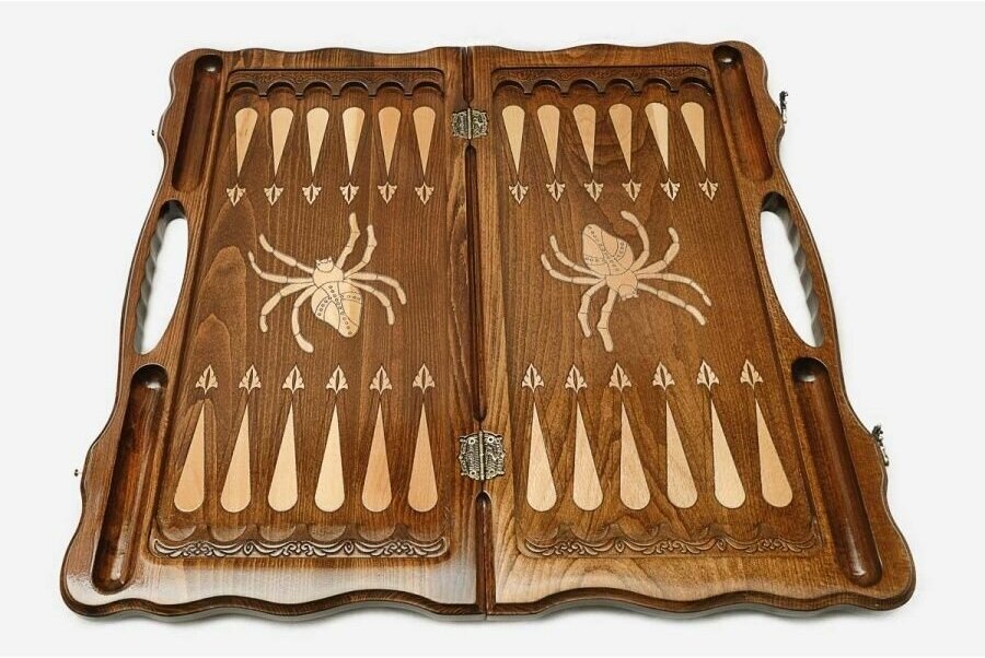 Нарды Handle "Бронзовые Пауки", ручная работа, дерево, ручная резьба, 60x60 см — фото 1