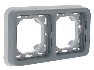 фото Рамка Legrand Plexo на 2 поста IP 55, горизонтальная, серый