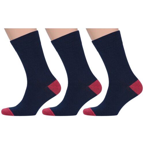 Комплект из 3 пар мужских носков MoscowSocksClub nm-375, темно-синие, размер 25 (38-40)