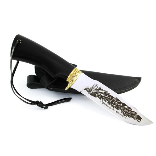 Туристический нож Шаман сталь 65х13, рукоять граб / Нож в подарок с символикой РВиА тактический нож рвиа артиллерия – бог войны