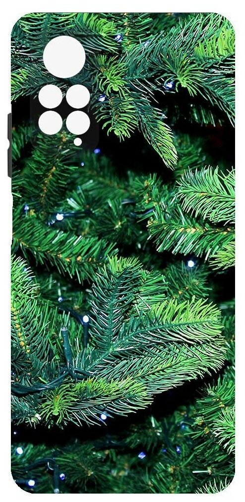 Чехол-накладка Krutoff Софт Кейс Еловые лапки для Xiaomi Redmi Note 11 черный