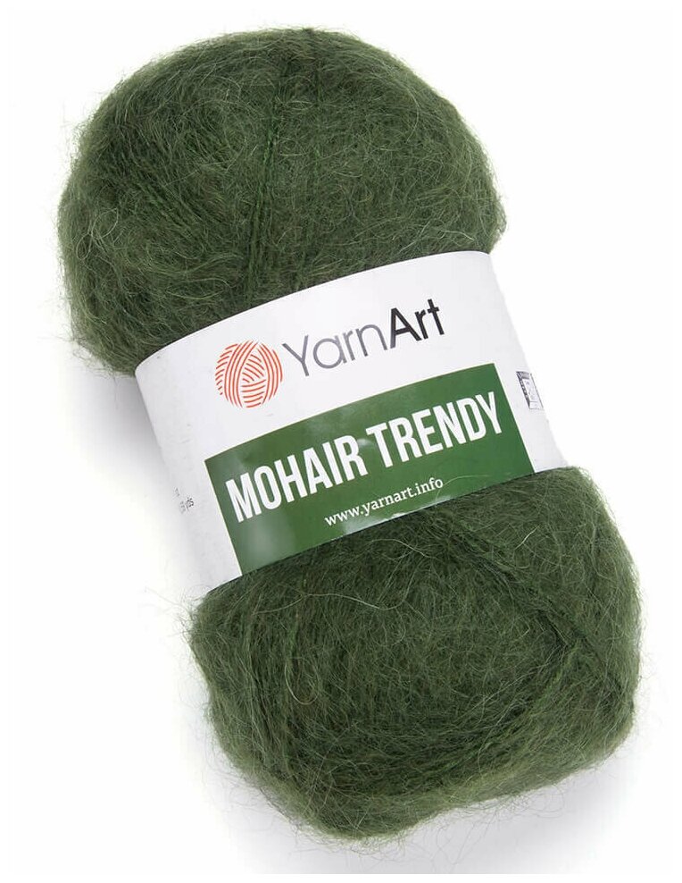 Пряжа для вязания YarnArt Mohair Trendy (ЯрнАрт Мохер Тренди) - 1 моток 111 болото, полушерсть пушистая, 50% акрил, 50% мохер, 220м/100г