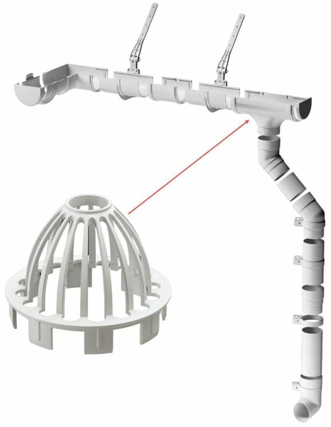 Сетка воронки пластиковая Docke Premium d85 мм пломбир RAL 9003 - фотография № 5