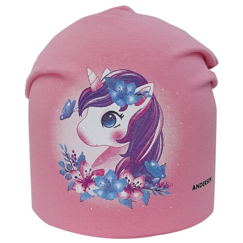 фото Шапка бини андерсен, размер 54-56, розовый
