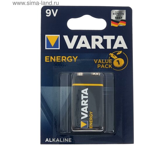 Батарейка алкалиновая Energy, 6LR61-1BL, 9В, крона, блистер, 1 шт.