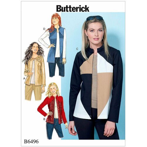 Выкройка BUTTERICK №6496 Жакет, жилет выкройка butterick 6387 комплект платье жакет брюки