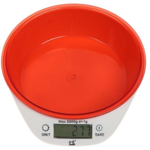 IRIT Весы кухонные Irit IR-7117, электронные, до 5 кг, красные