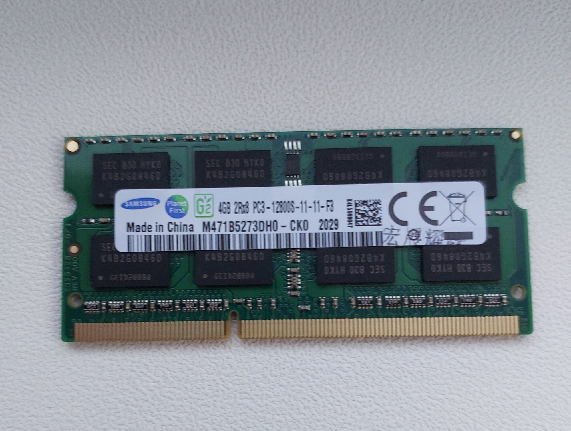 Оперативная память Kingston 4 ГБ DDR3 1600 МГц SODIMM 1,5v