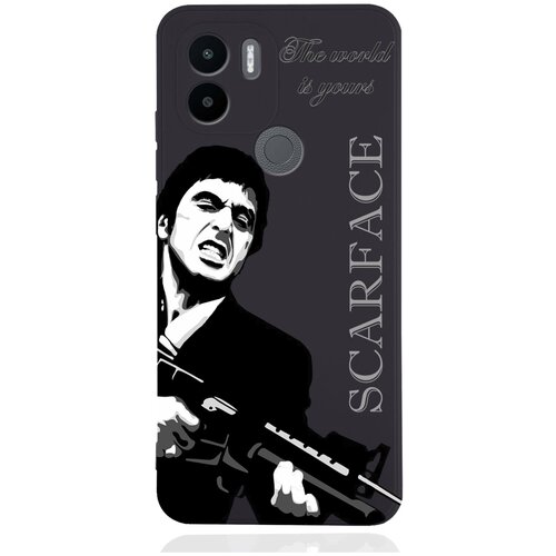 черный силиконовый чехол для realme c11 2020 scarface tony montana лицо со шрамом для реалми с11 Черный силиконовый чехол для Xiaomi Redmi A1+ Scarface Tony Montana Лицо со шрамом