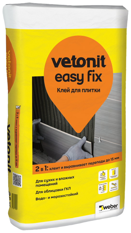 Вебер.ветонит клей плиточный изи фикс 25кг (Weber.vetonit easy fix) 1001891