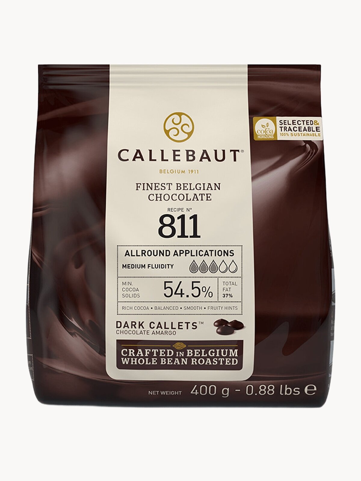 Темный шоколад бельгийский 54,5% Callebaut 0,4 кг (811-RT-D94)