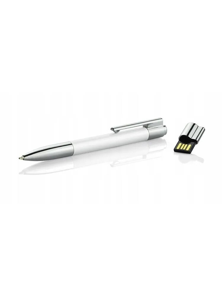 USB флешка-ручка 2в1 белая, объем 16 ГБ, в подарочном металлическом боксе — фото 1