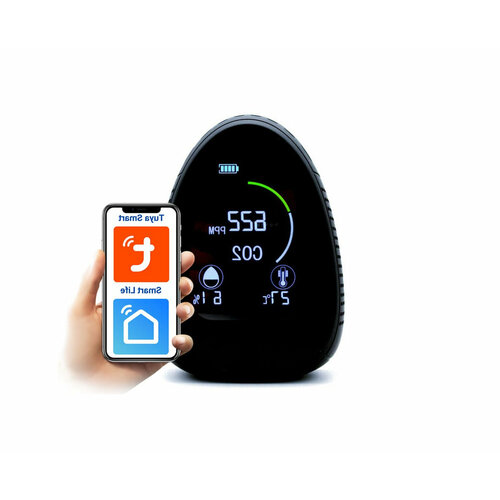 Многофункциональный датчик Tuya Wi-Fi монитор качества воздуха 4 в 1 умный детектор - HTI-0341-BT Tuya Z60970VA Емкость аккумулятора 1400 мА 6279₽