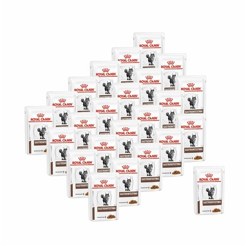 Royal Canin Gastrointestinal влажный диетический корм для взрослых кошек при расстройствах пищеварения, при истощении и в период реабилитации, в соусе, в паучах - 85 г х 24 шт.
