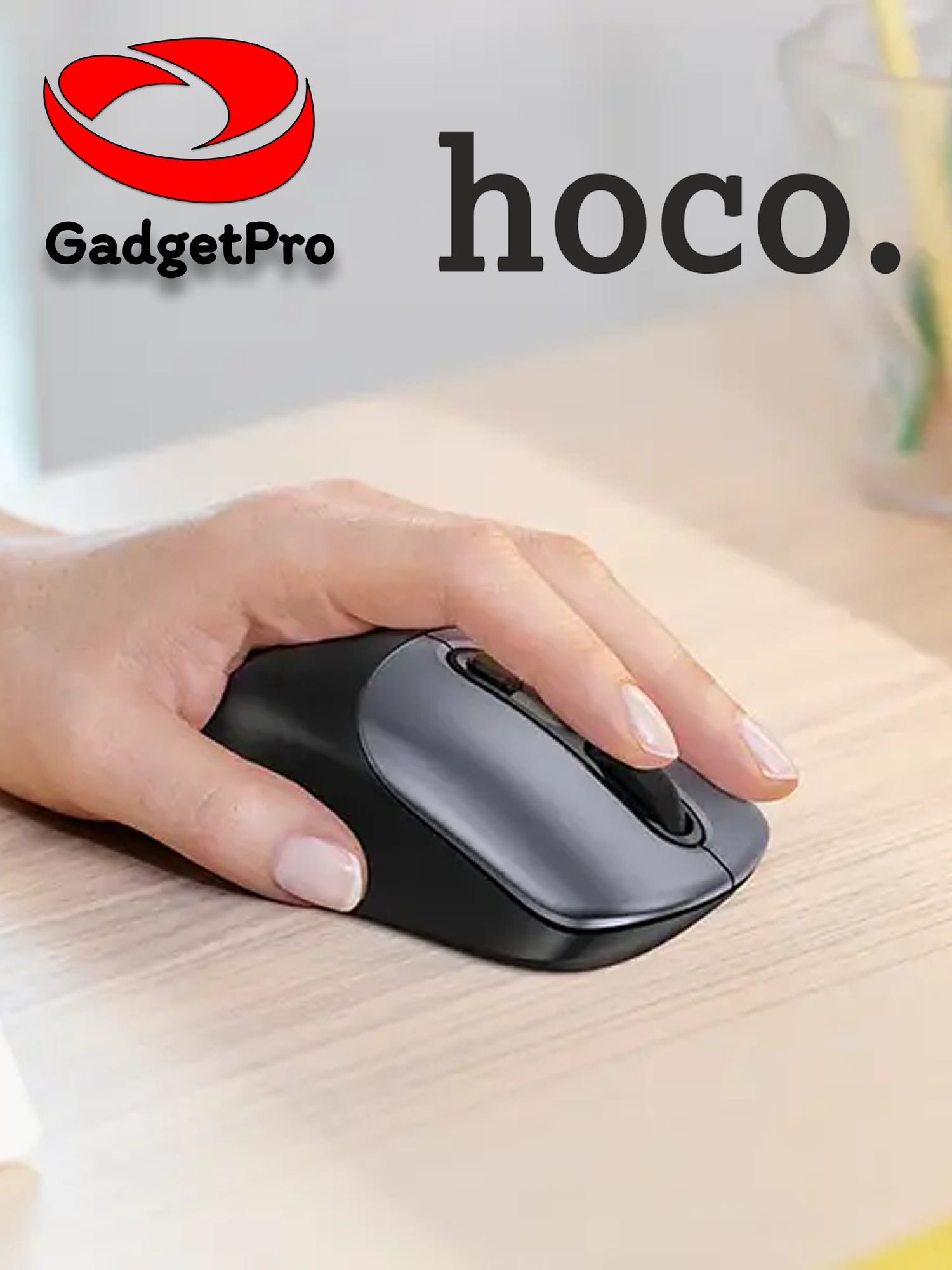 Беспроводная мышь Hoco GM28, Bluetooth/2.4G, 800-1600 DPI, 4 кнопки, оптическая, MX8650, черная