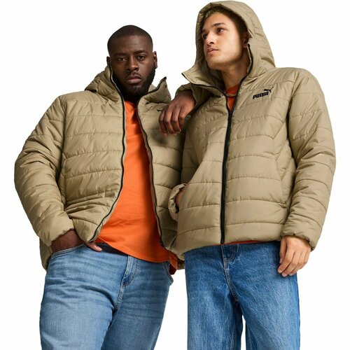 фото Куртка puma essentials hooded padded jacket, размер s, бежевый