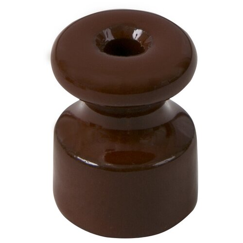 Изолятор универсальный фарфоровый для 2-3 жильного провода, цвет - Коричневый (40шт/уп)