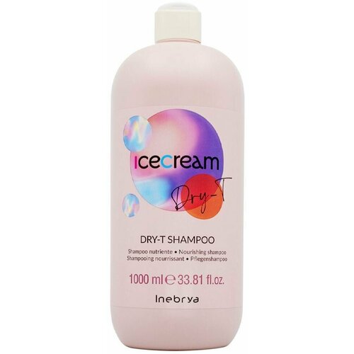 Inebrya Шампунь питательный для увлажнения сухих и пористых волос Ice Cream Dry-T Shampoo, 1000 мл.