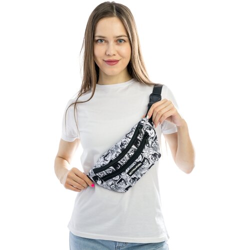 фото Сумка поясная нестандартика повседневная, полиэстер, черный