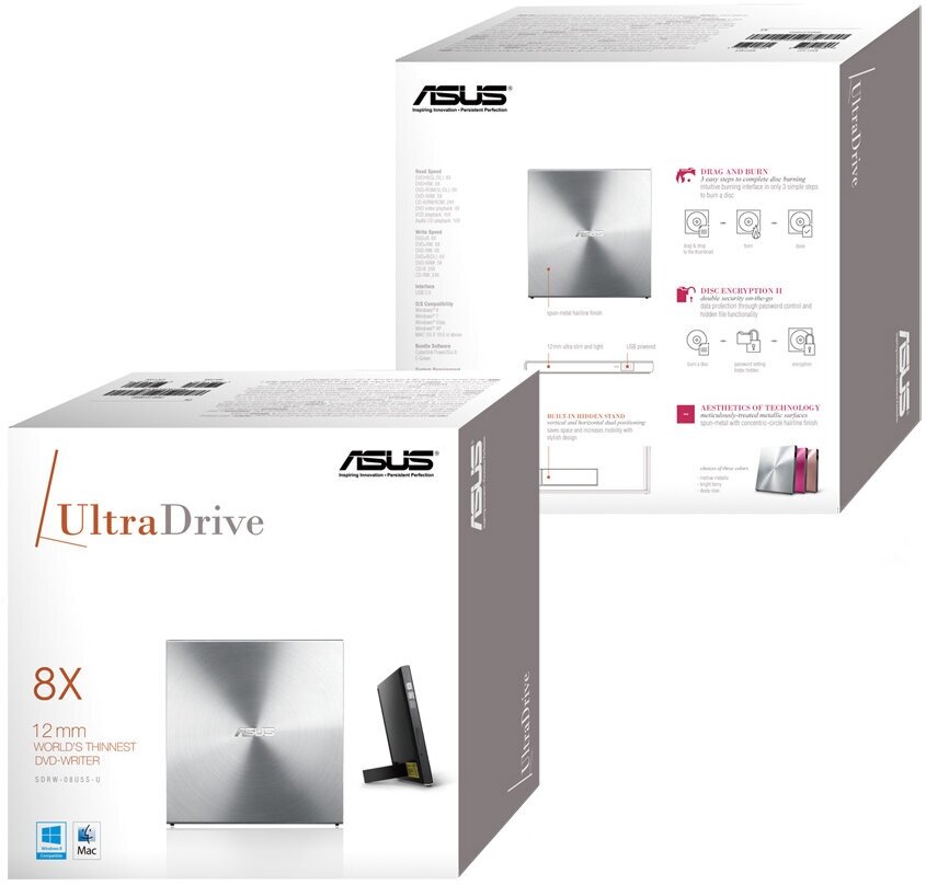 Оптический привод ASUS SDRW-08U5S-U Silver, BOX - фотография № 11