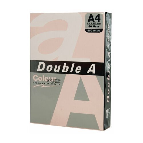 Бумага цветная DOUBLE A, А4, 80 г/м2, 500 л, пастель, розовый фламинго бумага цветная double a а4 80 г м2 500 л пастель светло оранжевая в комплекте 1шт