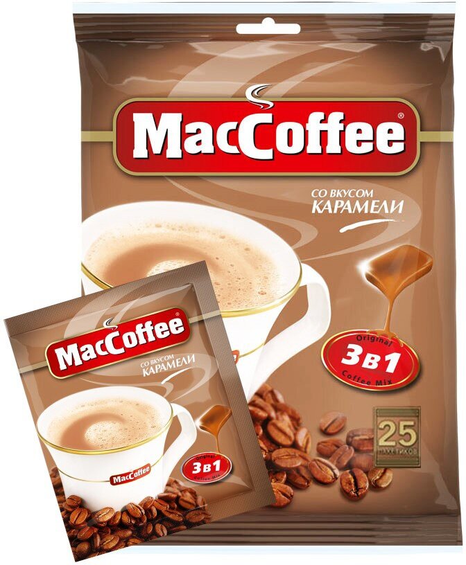 Растворимый кофе MacCoffee 3 в 1, в пакетиках, 25 уп., 450 г