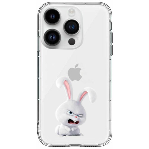 Чехол силиконовый для iPhone 15 Pro Max "Заяц тайная жизнь домашних животных" с усиленным бортом для защиты камер