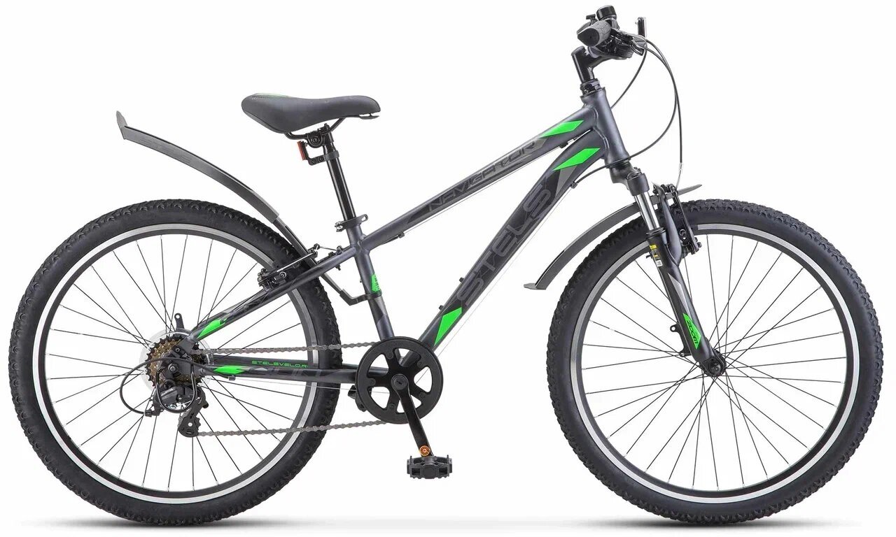 Подростковый велосипед STELS Navigator 400 V 24" F010 Серый/Зеленый (требует финальной сборки) 2024