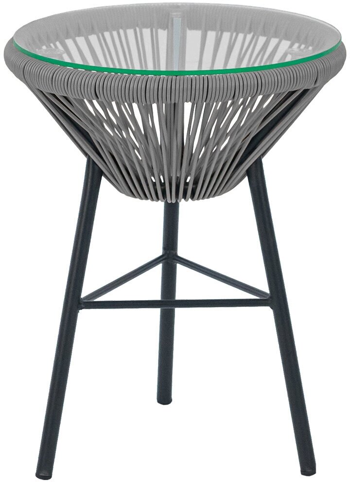 Комплект плетеной мебели из искусственного ротанга ALFART ACAPULCO (2 стула, журнальный стол) св. серый - фотография № 4