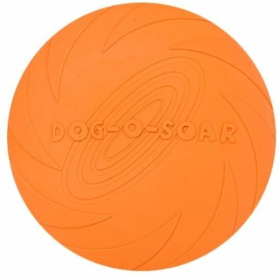 Укусоустойкая плавающая фрисби для собак оранжевая, Летающий диск 22см - фотография № 2