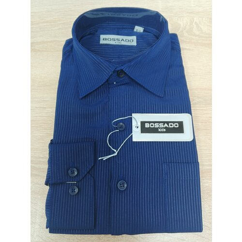 Школьная рубашка Bossado, размер 33 (9-10), синий школьная рубашка michael schmitt размер 10 синий