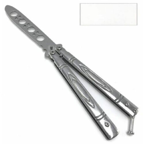 фото Нож тренировочный складной бабочка y-48 (9,5/22см) серебро ножи_нови