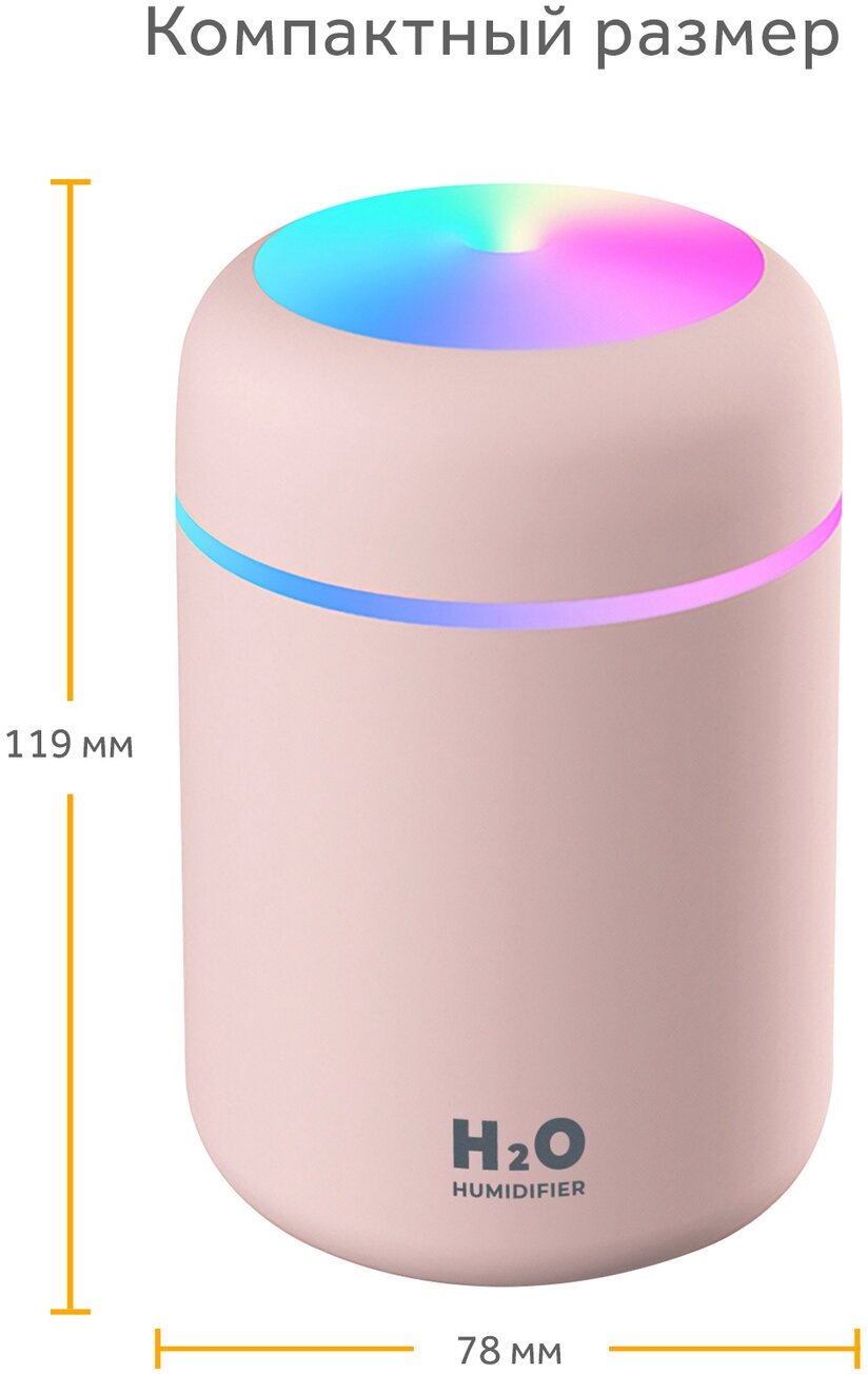 Увлажнитель воздуха USB Colorful Humidifier, черная - фотография № 10