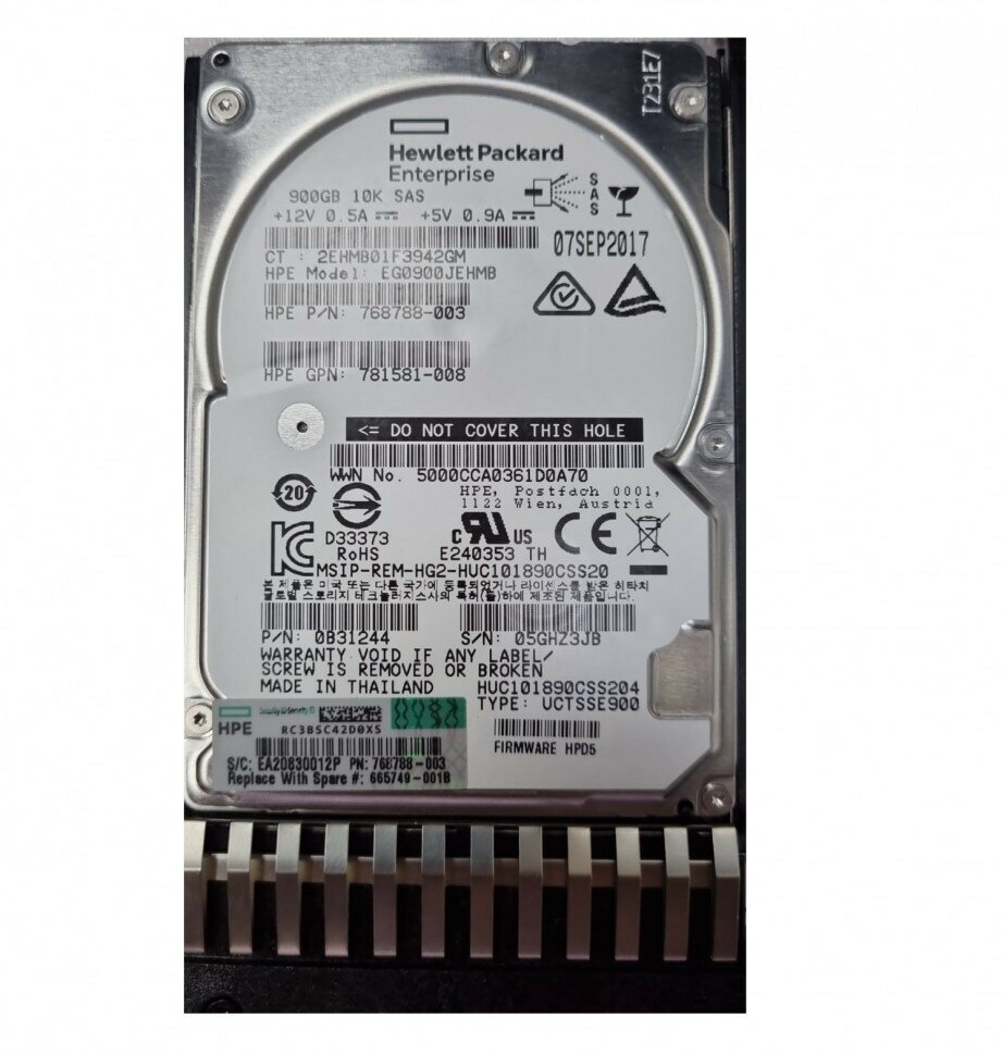 Жесткий диск HGST 900 ГБ HUC101890CS4204, 2.5", SAS, 900Гб