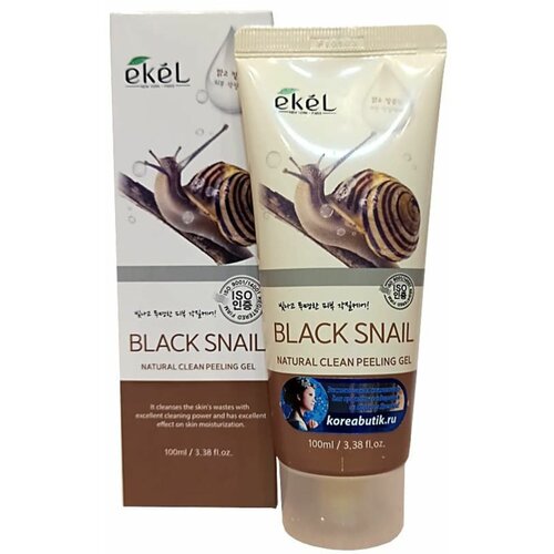 Ekel Пилинг-скатка с муцином черной улитки - Natural clean peeling gel black snail, 100мл пилинг скатка you are perfect tonight 60 мл муцин улитки в упаковке шт 1