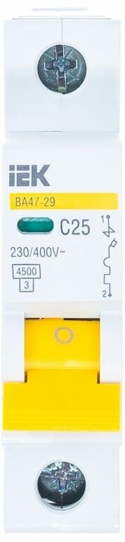 Выключатель автоматический модульный 1п C 25А 4.5кА ВА47-29 IEK (1 шт)