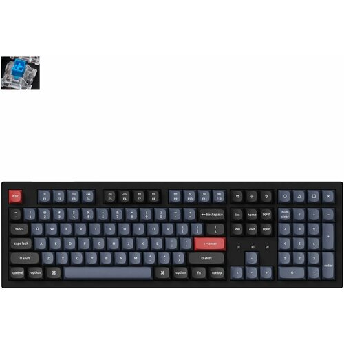 Беспроводная механическая клавиатура QMK Keychron K10 Pro, 108 клавиш, Hot-Swap, Keychron K pro Blue Switch (русская и английская раскладки)