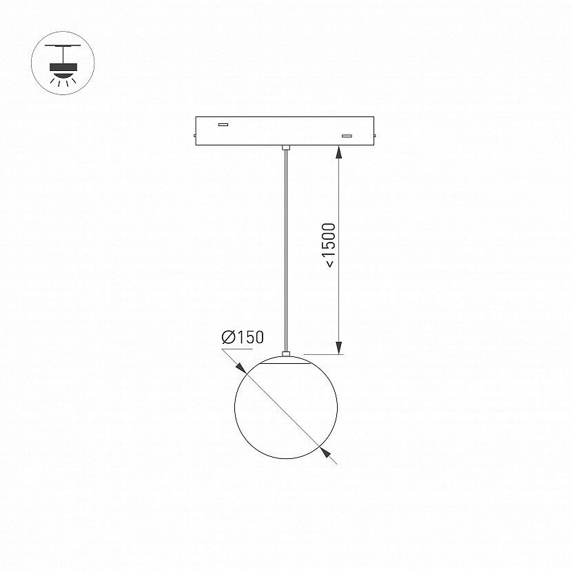 Светильник MAG-ORIENT-SFERO-HANG-R150-10W Warm3000 (BK, 300 deg, 48V) (Arlight, IP20 Металл, 5 лет) - фотография № 10