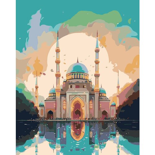 Картина по номерам ЖПН Сказочная мечеть на закате, Раскраска 40x50 см, Мечеть